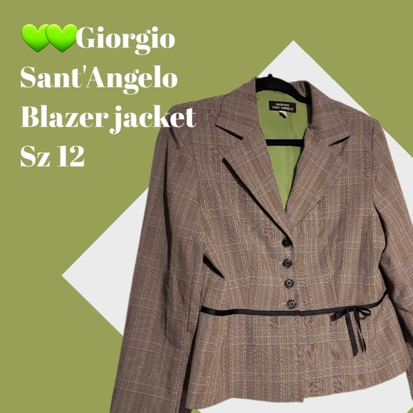 Giorgio Sant Angelo Jackets & Blazers - Giorgio Sant' Angelo blazer 4 buttons cute ribbon accent around the waist Sz 12